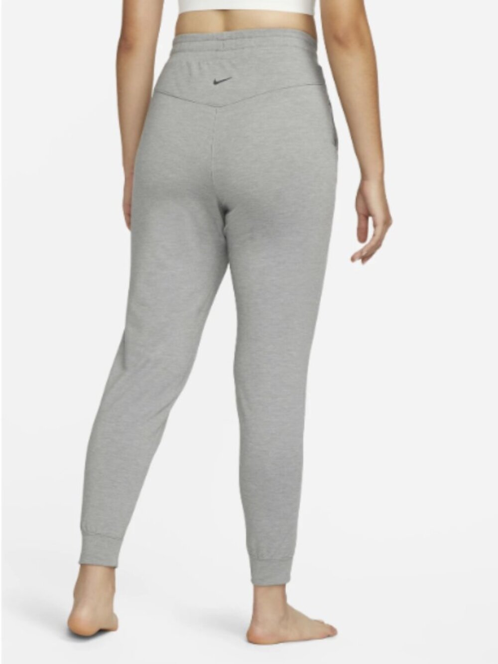 NWT Nike Women's Yoga Dri-Fit 7/8 Fleece Grey Jogger DM7038-073 size M